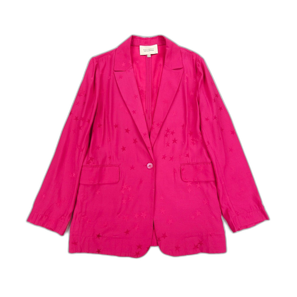 NEW Equipment Tabitha Simmons Hampton Jacquard Blazer Pink Star Maximalist Boho